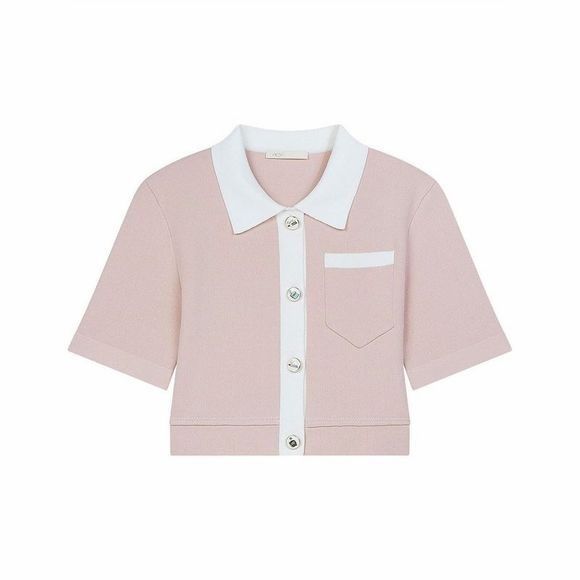 Maje Myshirt Cropped Short Sleeve Cardigan size S - Picture 4 of 13